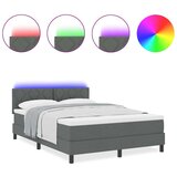  Krevet s kutijom opruga s madracem i LED svjetlom tamno siva 140x190 cm Tkanina | shoptok.hr
