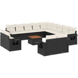 14-dijelni set vrtnih sofa s jastucima poliratan crni | shoptok.hr