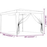 za zabave s 4 mrežasta bočna zida zeleni 3 x 4 m HDPE | Eponuda.com