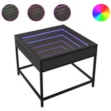  Stolić za kavu s beskonačnim LED svjetlima crni 50x50x41 cm | shoptok.hr