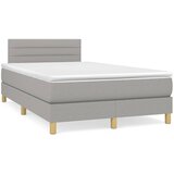  Krevet s oprugama i madrac svjetlosivi 120 x 200cm od tkanine | shoptok.hr