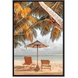  Slika - Palm Umbrella (1 Part) Vertical 80x120 U crnom drvenom okviru | shoptok.hr