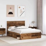  Okvir za krevet s uzglavljem Staro drvo 135 x 190 cm | shoptok.hr