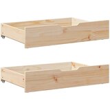vidaXL Predal za posteljo s kolesi 2 kosa 80x55x16 cm trdna borovina, (21413674) | Shoptok.si