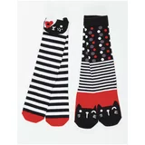 Mushi Striped Cats Girls Knee High Socks 2 Pack