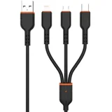 polnilni kabel 3,2A Quick Charge - 3v1 - Lightning, Micro USB, Type C