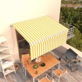 Tenda na ručno uvlačenje s roletom 3,5 x 2,5 m žuto-bijela Cijene