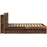  Okvir kreveta s pohranom s uzglavljem Staro drvo 135 x 190 cm | Eponuda.ba
