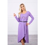 Kesi Dress with decorative belt and inscription purple | Shoptok.si