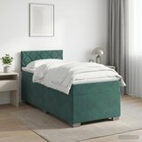  Boxspring krevet s madracem Tamnozelena 90 x 190 cm Baršun | shoptok.hr