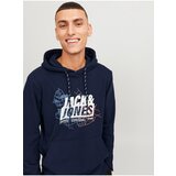 Jack & Jones Men's Dark Blue Hoodie Map - Men's Cene