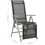 In Nastavljiv vrtni stol 2 kosa tekstil in aluminij srebrn | Shoptok.si
