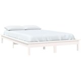  Posteljni okvir bel 120x190 cm trdna borovina, (20684588) | Shoptok.si