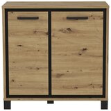 MID.YOU Komoda Trondheim, Barva Hrasta, Črna | Shoptok.si