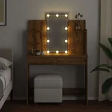 Toaletna mizica z LED lučkami artisan hrast 96x40x142 cm