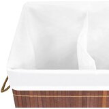  Košara za rublje od bambusa s 2 odjeljka smeđa 100 L | shoptok.hr
