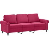  Trosjed s ukrasnim jastucima boja vina 180 cm baršunaste | Eponuda.com