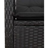 9-dijelni vrtni blagovaonski set s jastucima crni od poliratana Crna 190 cm table length | shoptok.hr