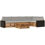  Set vanjskih sofa 6 kom. Prirodna i svjetlosiva Poliester | shoptok.hr