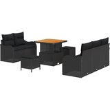 vidaXL set od 8 komada vrtnih sofa s jastučićima Crna Poli Ratan Acacia, dvosed vrtna sofa s jastučićima Crna Poli Ratan, set od 3 komada vrtne blagovaonice s jastučićima Crna Poli Ratan Acacia | shoptok.hr