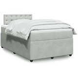 vidaXL Box spring postelja z vzmetnico svetlo siva 120x190 cm žamet | Shoptok.si