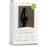 EasyToys Pointy Plug - analni dildo z obročem za oprijem - srednji (črn) | Shoptok.si