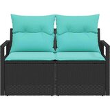  Vrtni kauč s jastukom 120 x 62 x 69 cm poliratan - Crna bez spremišta | shoptok.hr