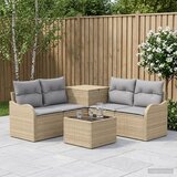  Set sofe 6 kom. Bež i svijetlo siva Poli Rattan i čelik | shoptok.hr