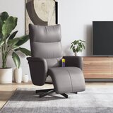 vidaXL Masažni naslanjač z naslonom za noge sivo umetno usnje | Shoptok.si