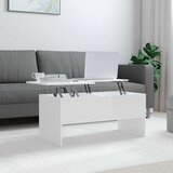  Stolić za kavu sjajni bijeli 102x50,5x46,5 cm konstruirano drvo Cene