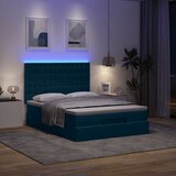  Ottoman krevet s madracima i LED diodama tamnoplavi 140x200 cm baršun | shoptok.hr