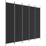 Sobna pregrada s 5 panela crna 250 x 220 cm od tkanine | Eponuda.ba
