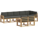  Set vanjskih sofa s jastukom 8 pcs Bijela i antracit Poliester | Eponuda.ba