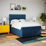  Krevet s oprugama i madracem plavi 140x200 cm od tkanine | shoptok.hr