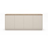Marckeric Bež komoda v hrastovem dekorju 201x84x40 cm Loreta – Cene