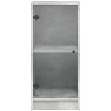 vidaXL Stranska omarica s steklenimi vrati betonsko siva 35x37x75,5 cm | Shoptok.si