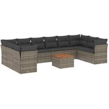  11-dijelni set vrtnih sofa od poliratana s jastucima sivi | shoptok.hr