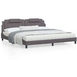  Okvir kreveta s LED svjetlima sivi 200 x 200 cm umjetna koža | shoptok.hr