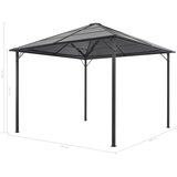  Sjenica sa zastorom aluminijska 3 x 3 m crna | shoptok.hr