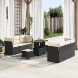  Sjedeća garnitura za vrt 9 kom. Crna poliratan 90 x 55 x 71 cm | Shoptok.si