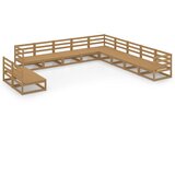  The Living Store Vrtna sedežna garnitura 11-delna medeno rjava trdna borovina - Vrtna Sedežna Garnitura, (21460064) | Shoptok.si