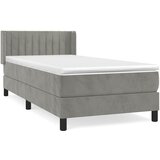Box spring krevet s madracem svjetlosivi 90x190 cm baršunasti | shoptok.hr
