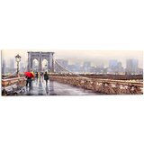 Styler Slika Canvas Watercolor New York Bridge, 45 x 140 cm Cene