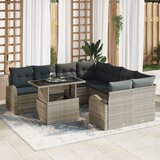 vidaXL 9-dijelni Set Vrtnih Sofa s Jastucima Svijetlosivi Poli Ratan Cijene