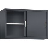 C+P ACURADO zgornja omarica z drsnimi vrati, 1 polica, VxŠxG 790 x 1200 x 400 mm, črno sive barve | Shoptok.si