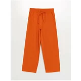 LC Waikiki Lcw Modest Elastic Waist Comfortable Fit Plain Linen Blend Women's Trousers