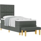 vidaXL Krevet s kutijom s madracem i klupom Tamno siva 80x200 cm Tkanina | shoptok.hr
