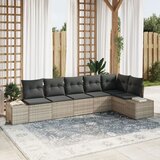 vidaXL set od 6 vrtnih sofa s jastučićima svjetlosive boje poli ratana Cijene