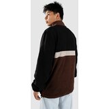 Blue Tomato 1/4 Placket Half-Zip Pulover iz flisa black / gray / choc | Shoptok.si