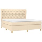  Krevet s oprugama i madracem krem 180x200 cm od tkanine | shoptok.hr